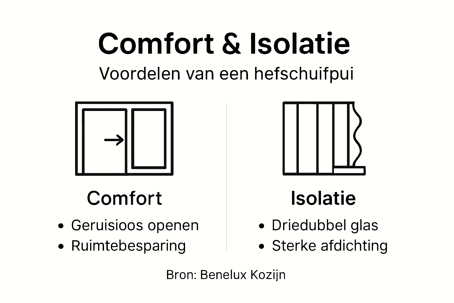 Infographic: optimaal comfort en isolatie met een hefschuifpui