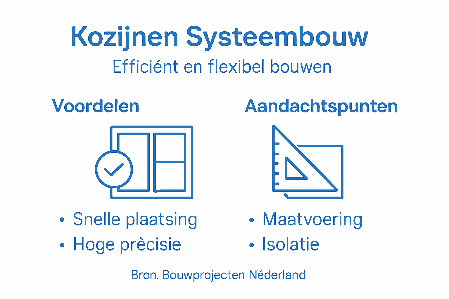 Infographic: de pluspunten van kozijnen in systeembouw op een rij