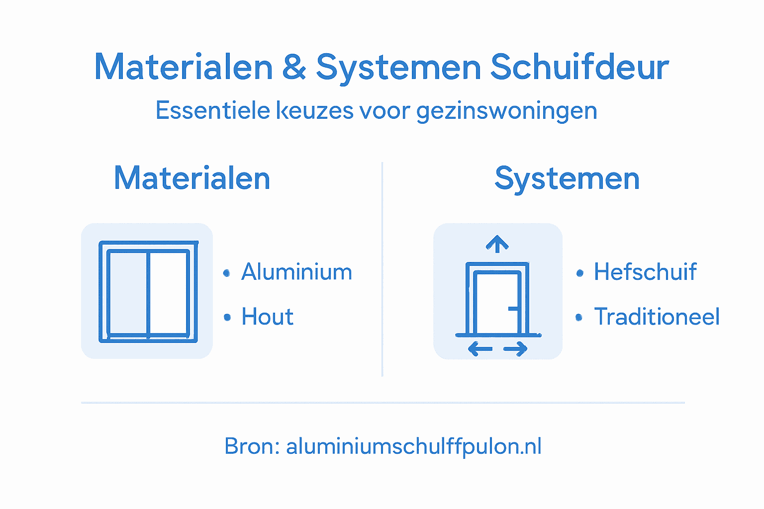 Infographic: materialen en systemen voor schuifdeuren