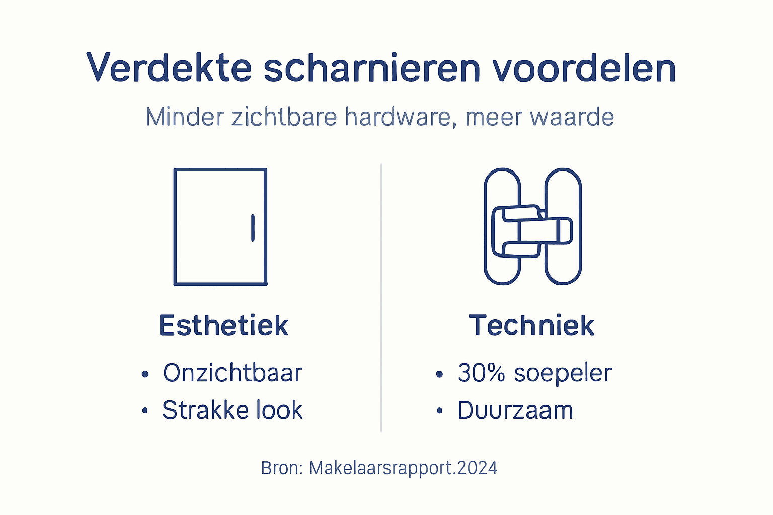 In één oogopslag de pluspunten van verdekte scharnieren op een rij