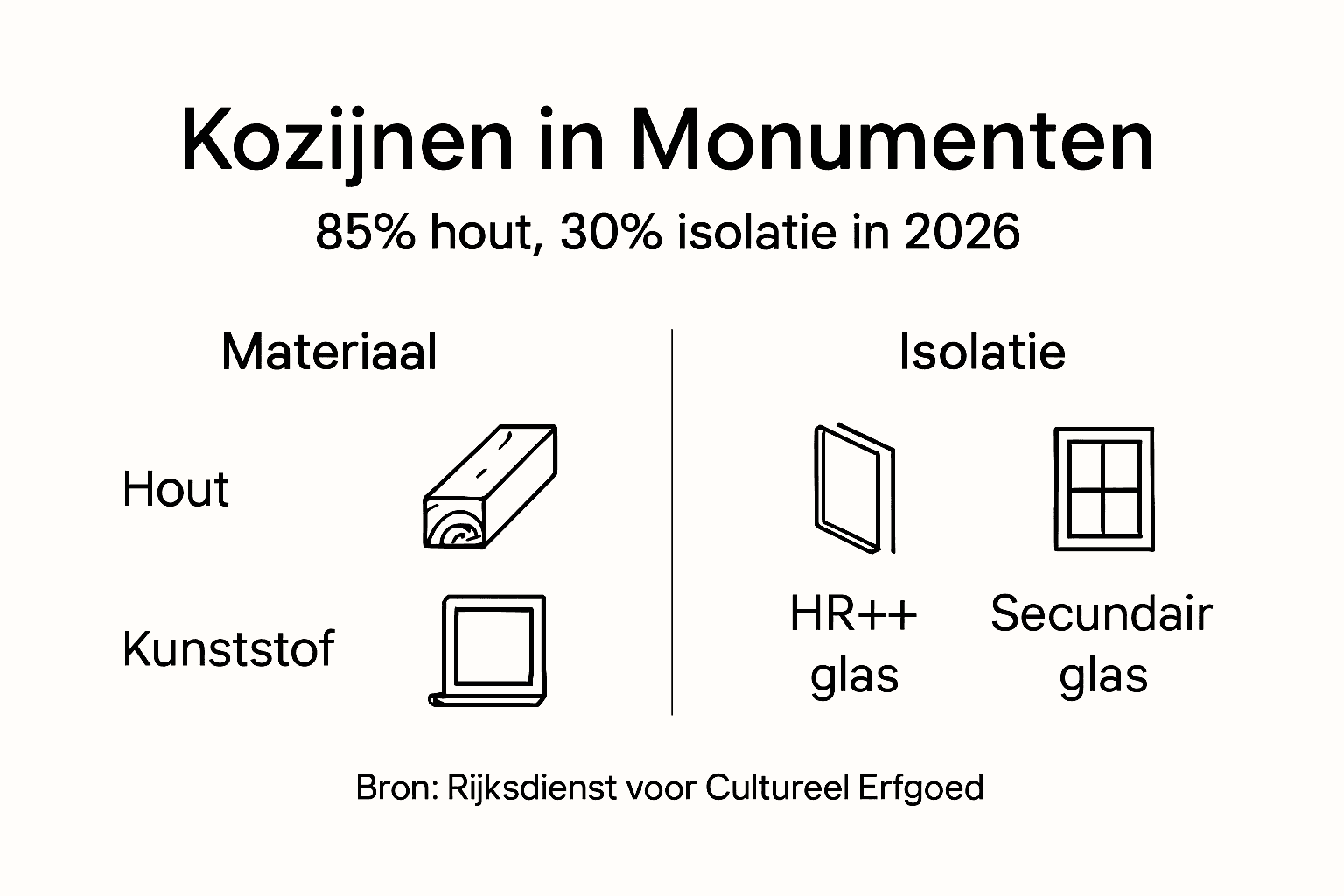 Overzicht: welke materialen en isolatiemogelijkheden zijn er voor kozijnen?