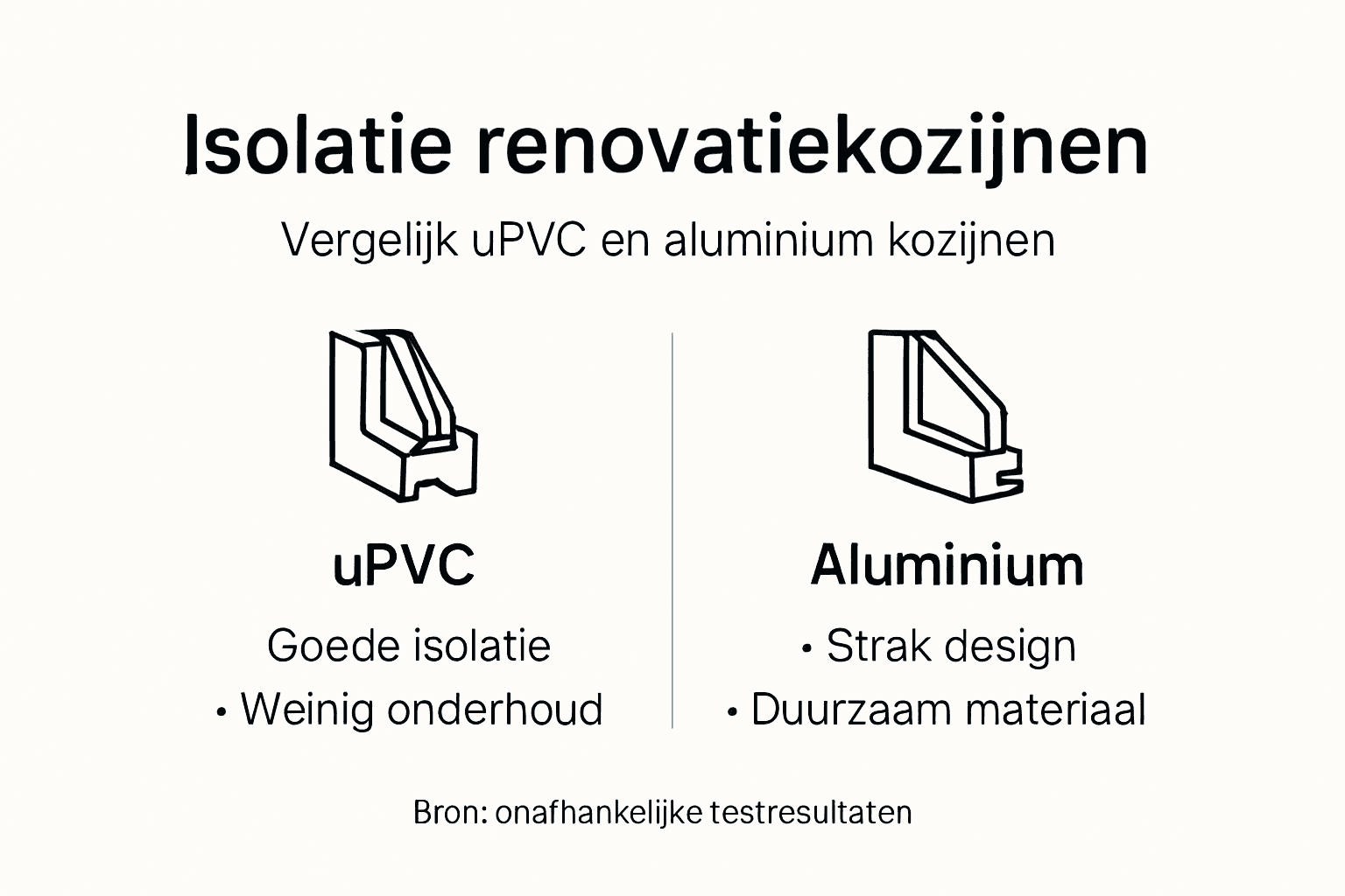 Infographic: De isolatiewaarde van kunststof en aluminium kozijnen