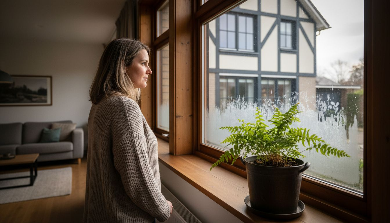 Een mix van donkere en lichte kozijnen geeft deze gezinswoning een uniek karakter.