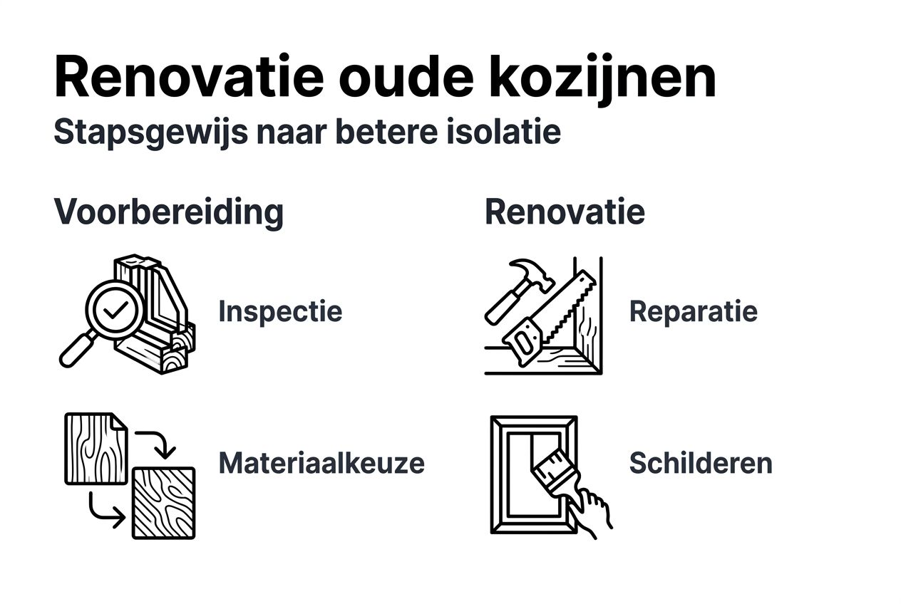 Infographic: zo pak je de renovatie van oude kozijnen stap voor stap aan