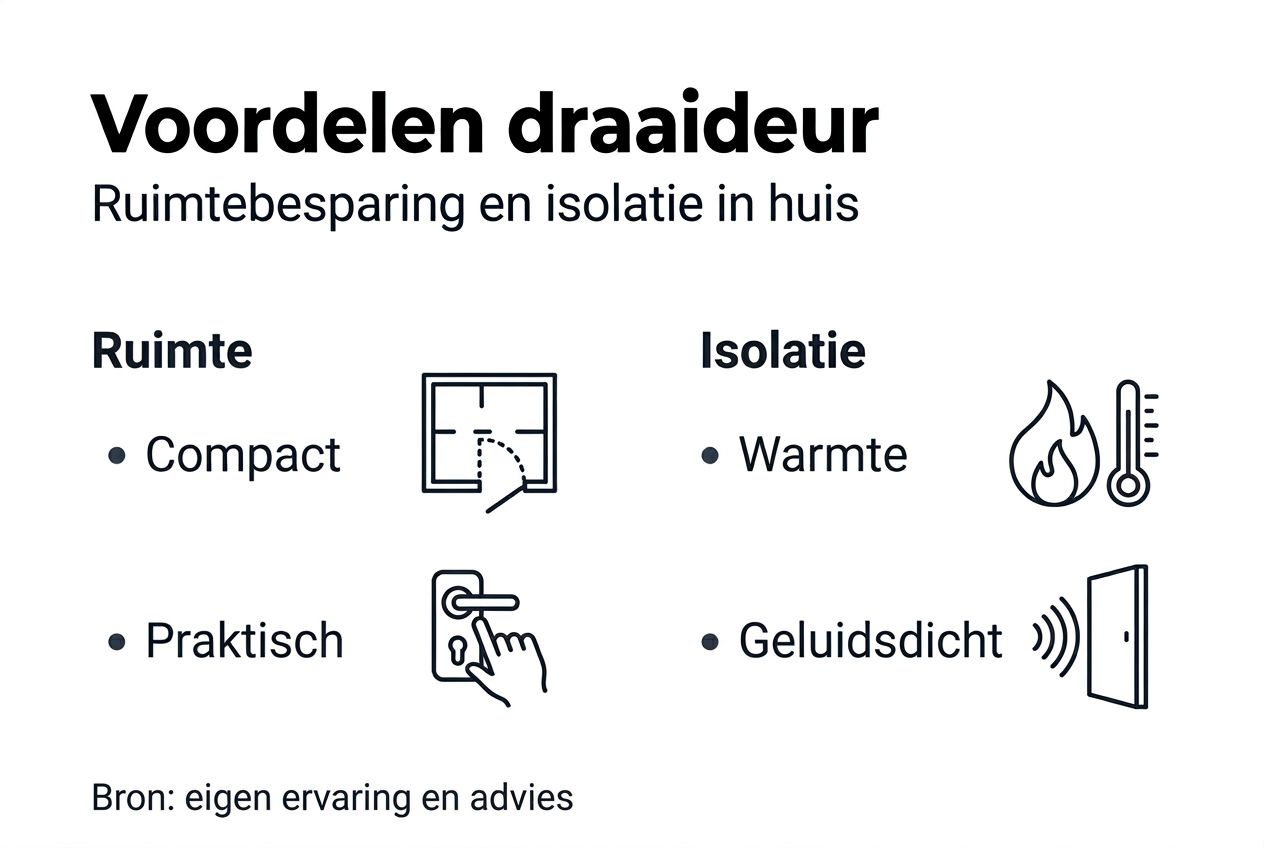 Infographic: de voordelen van een draaideur voor ruimtebesparing en isolatie