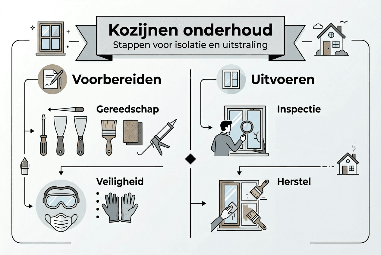 Infographic: Zo onderhoud en isoleer je jouw kozijnen stap voor stap
