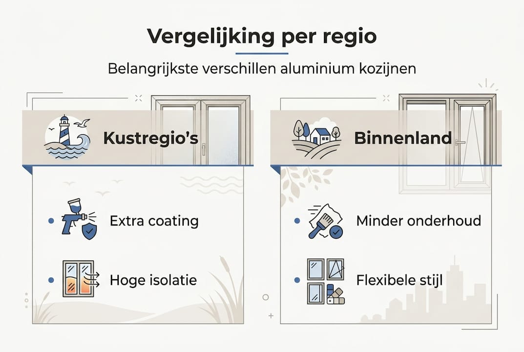 Infographic: regionale trends in het gebruik van aluminium kozijnen