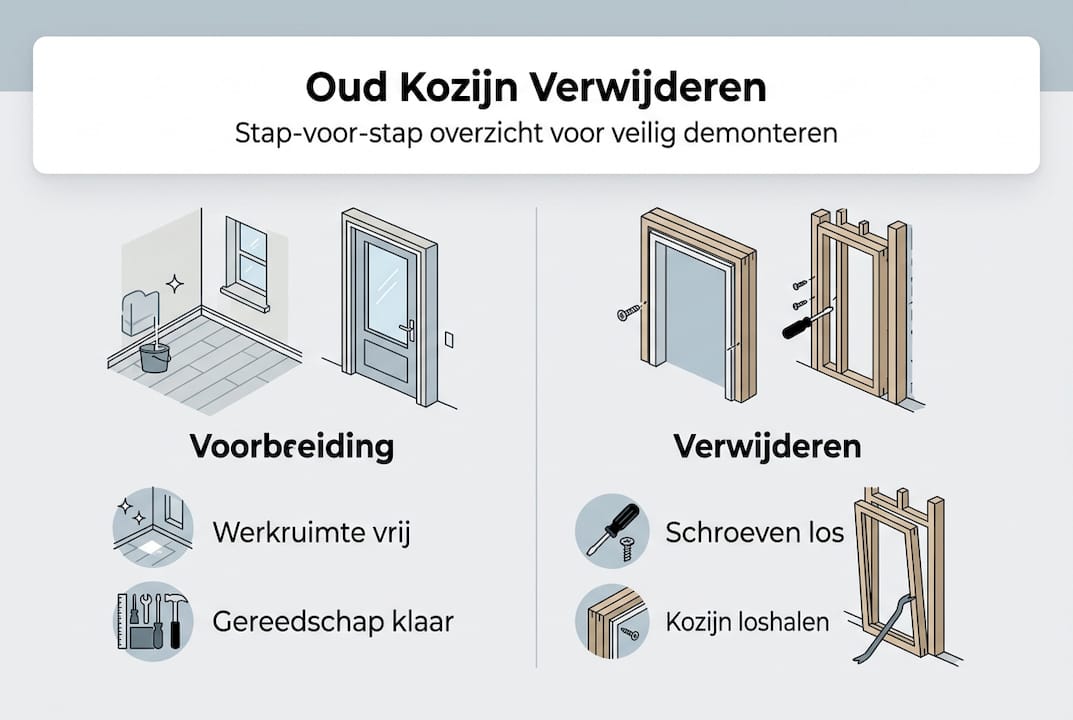 Infographic: stap-voor-stap oud kozijn demonteren