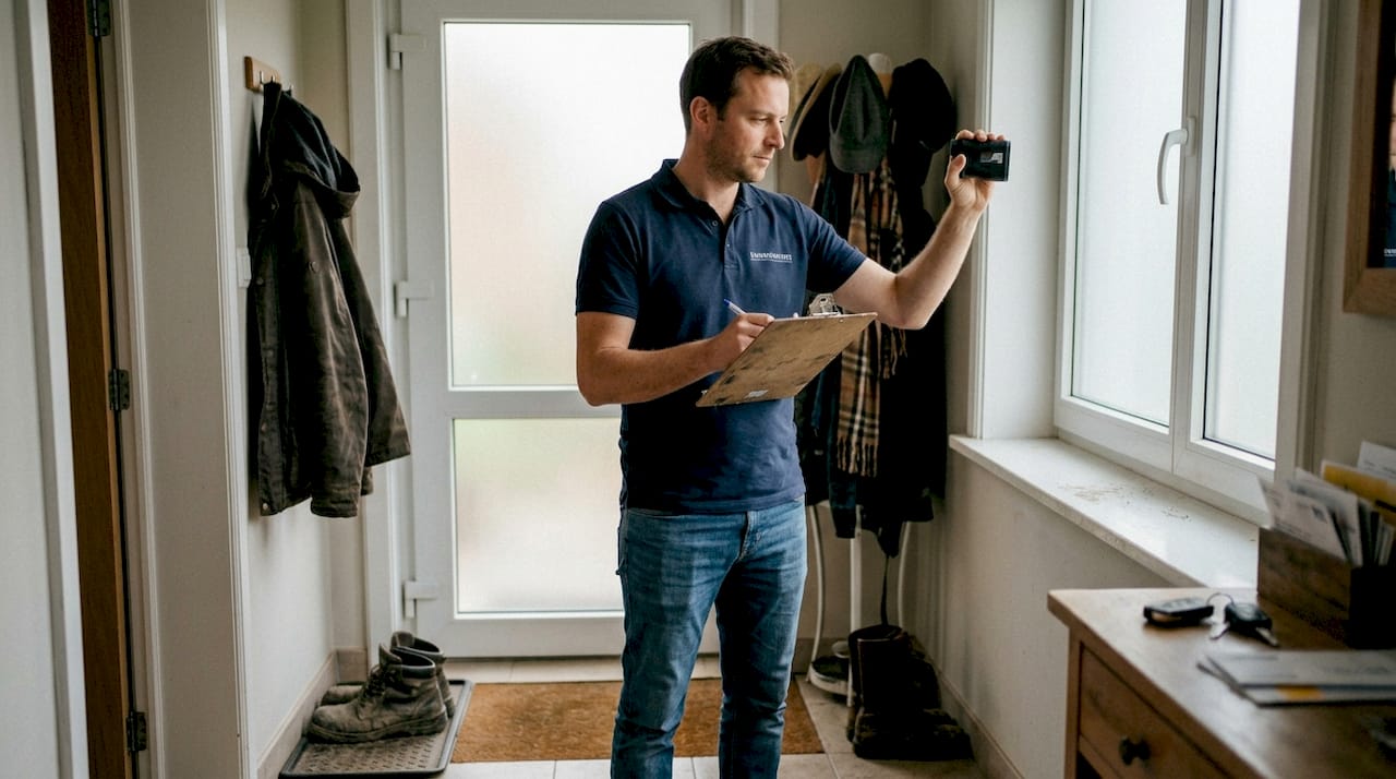 Een specialist komt langs om de ramen op te meten en alle maten nauwkeurig te noteren.