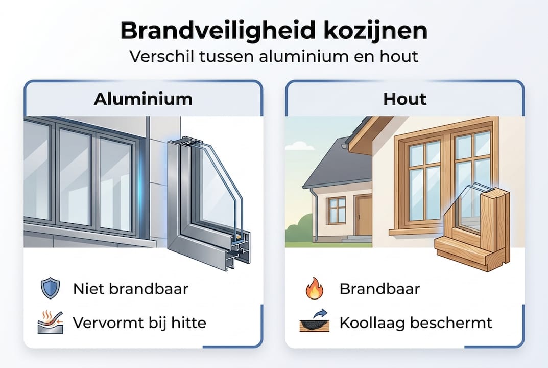 Infographic: Brandveiligheid van aluminium versus houten kozijnen