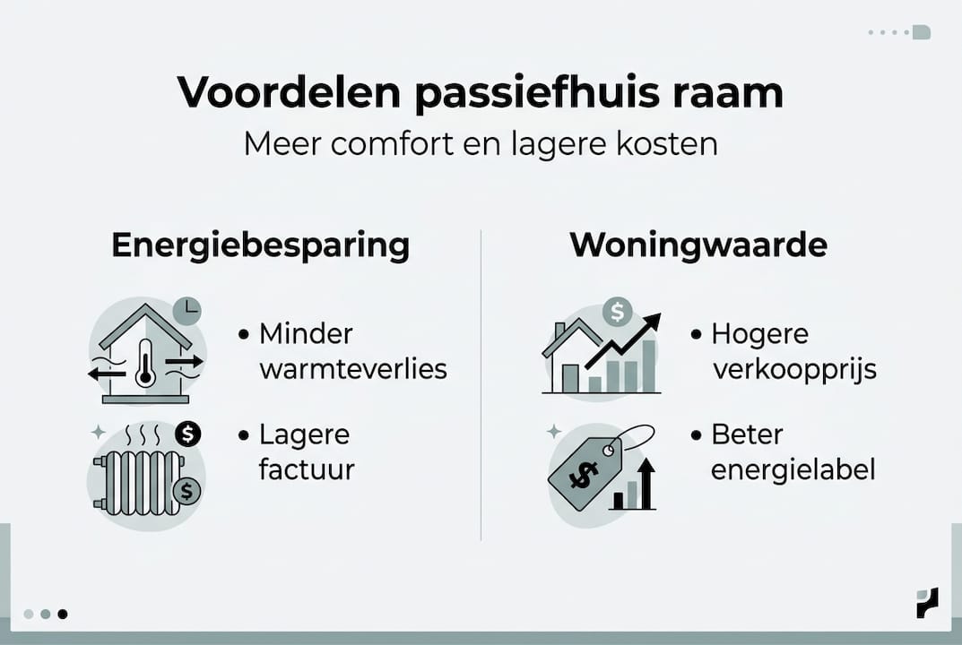 Infographic: de pluspunten van passiefhuisramen op een rij