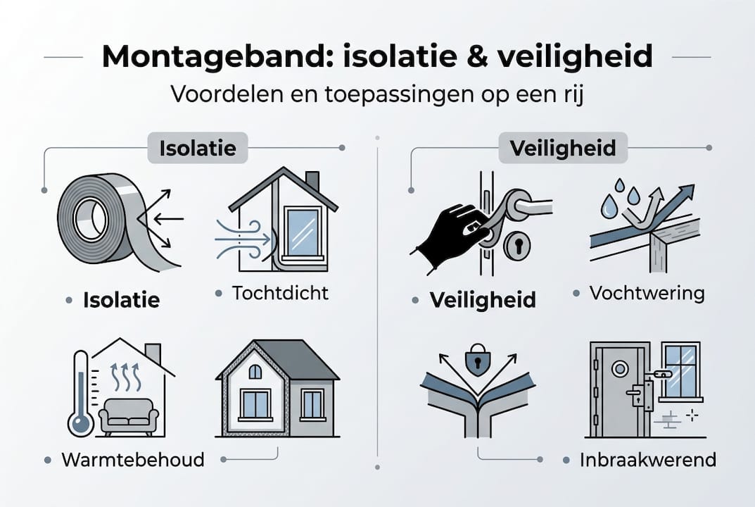 Infographic: de isolerende én veilige eigenschappen van montageband op een rij