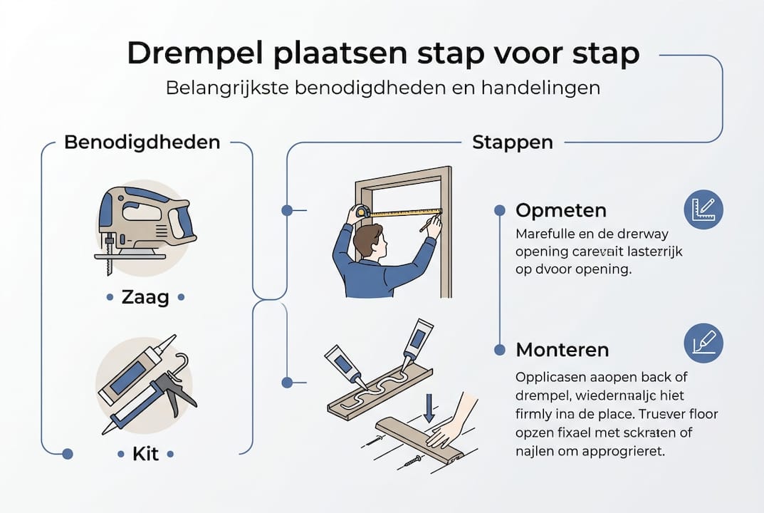 Infographic: wat heb je nodig en welke stappen doorloop je bij het maken van een drempel?