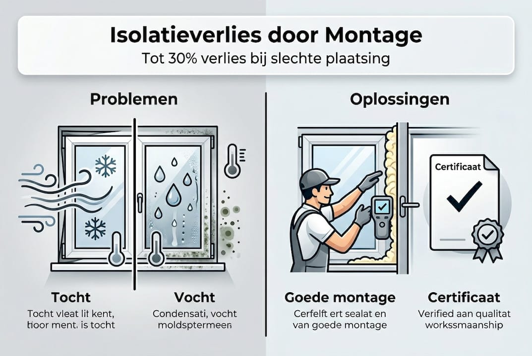 Overzicht van veelgemaakte montagefouten en het risico op warmteverlies