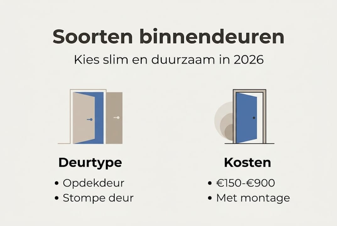 In deze infographic vind je een overzicht van verschillende soorten binnendeuren, inclusief de gemiddelde prijzen.