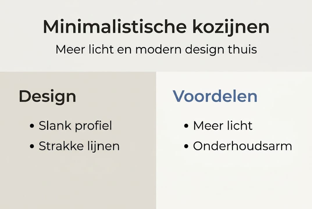 Infographic: minimalistische kozijnen – kenmerken en pluspunten