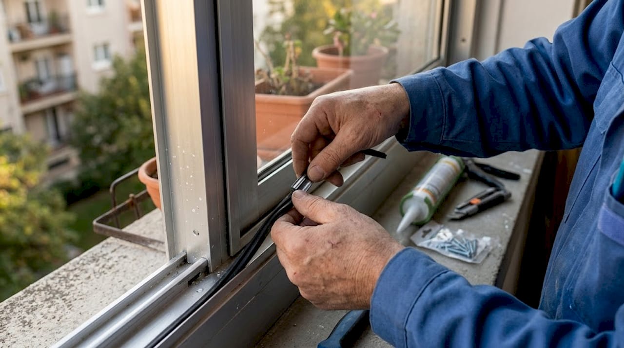 Plaats je handen stevig op de kliklat en het rubberprofiel, zodat je ze goed kunt aandrukken.