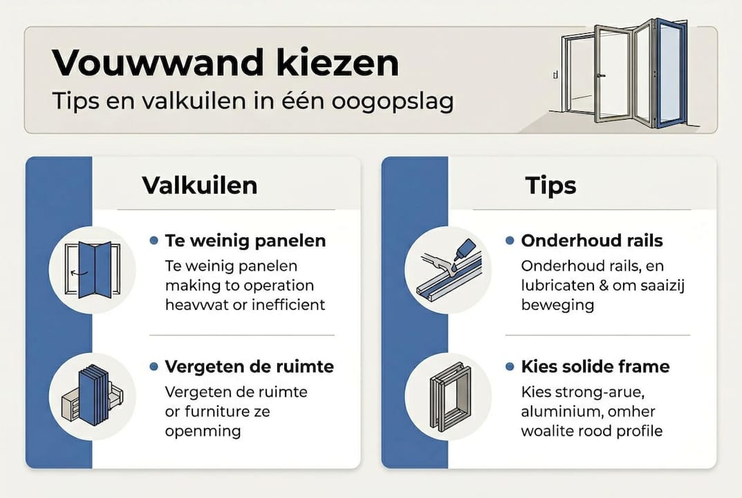 Handige infographic: tips en veelgemaakte fouten bij het plaatsen van een vouwwand