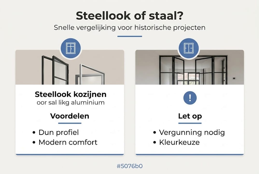 Infographic: steellook versus echt staal – de belangrijkste verschillen op een rij