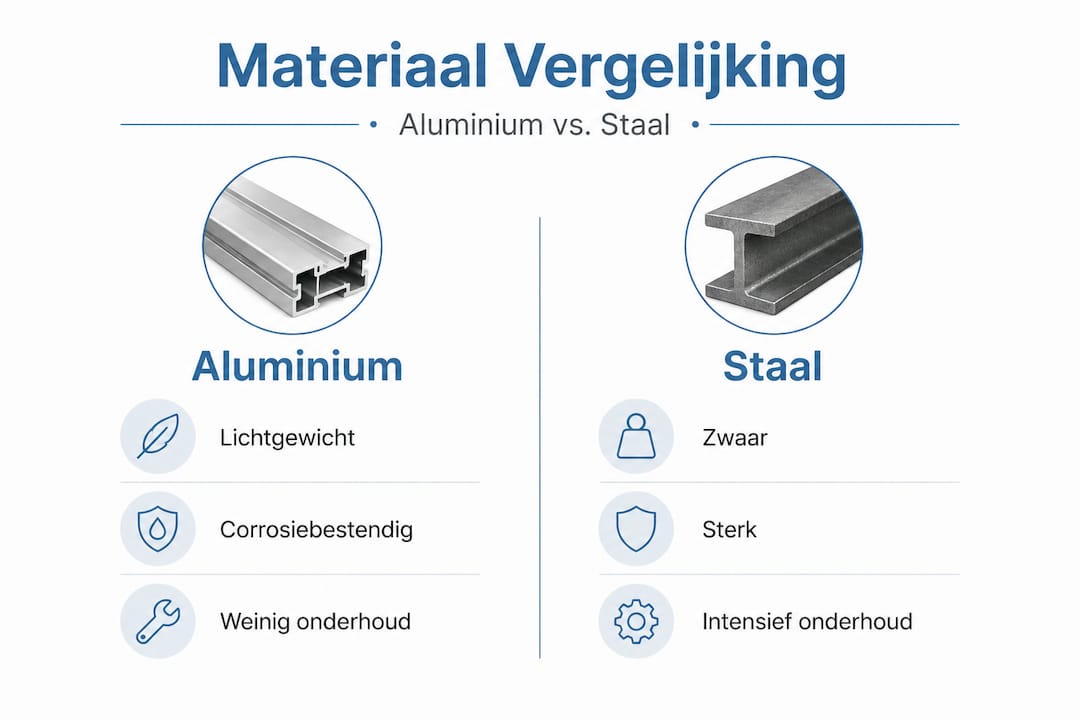 Infographic: aluminium en staal naast elkaar vergeleken