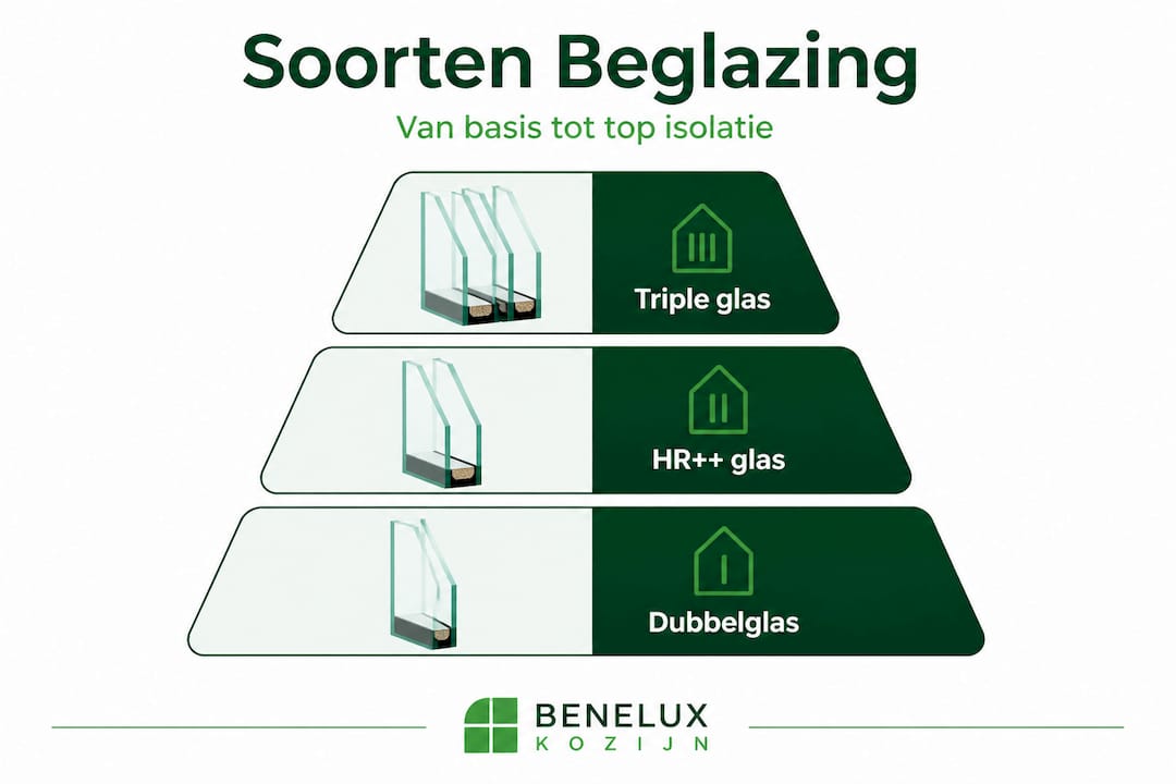 Overzicht van verschillende glassoorten, gestructureerd op hiërarchie