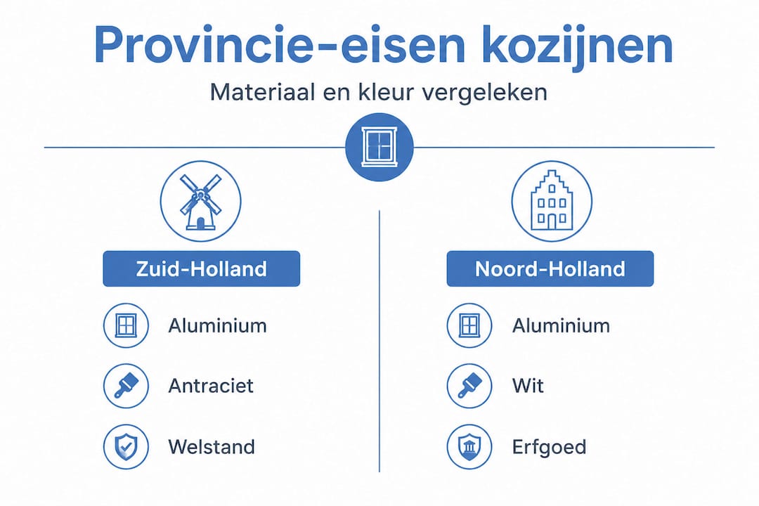 Infographic: Vergelijking van provinciale eisen voor kozijnen