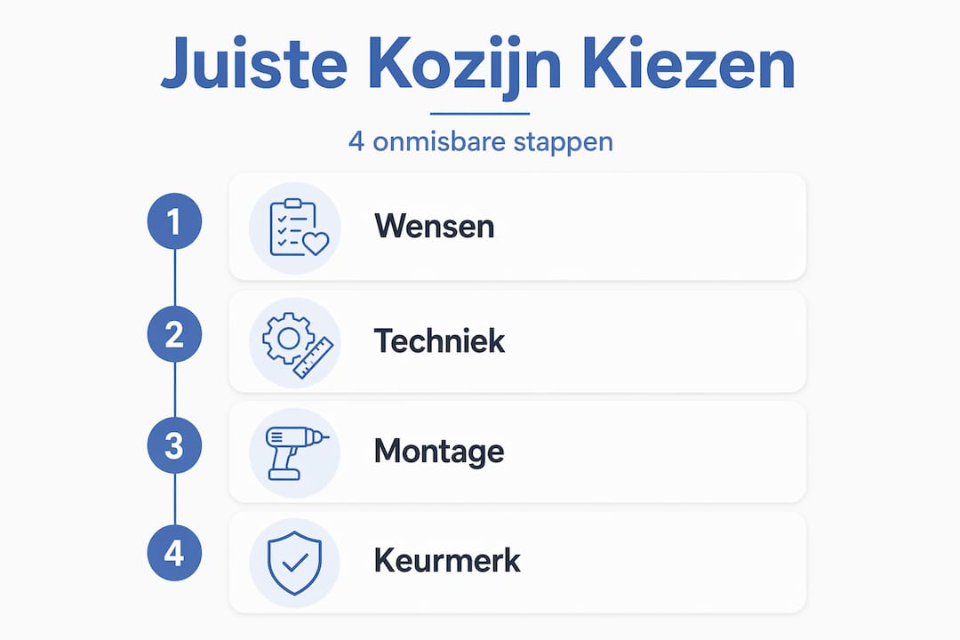 Infographic: in vier stappen naar het perfecte aluminium kozijn