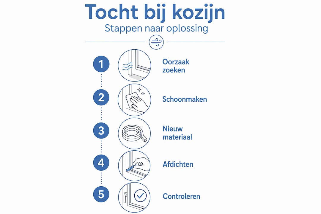 Stapsgewijze infographic: zo maak je je kozijnen tochtvrij