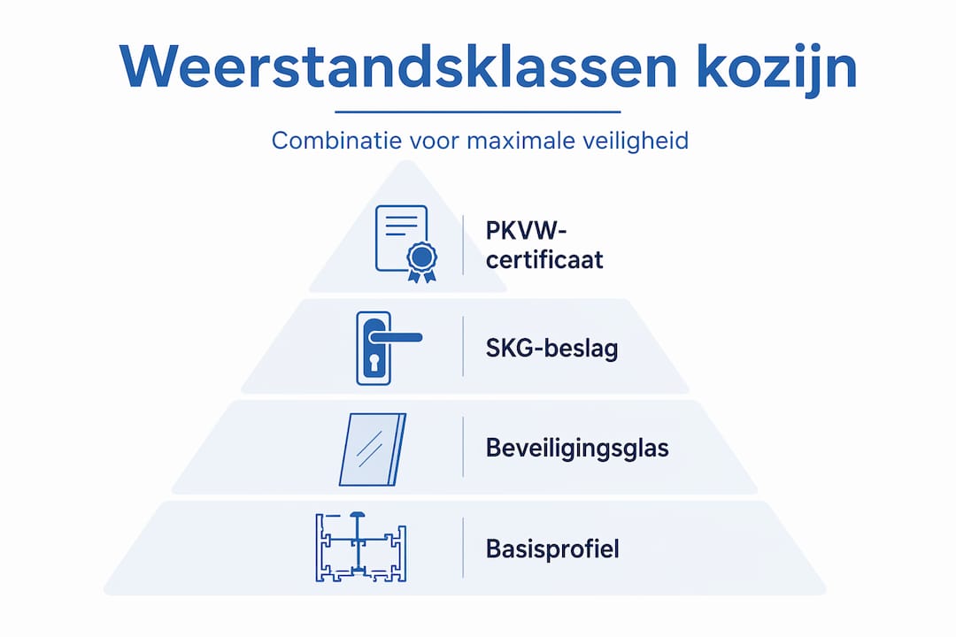 Overzicht van de verschillende beveiligingsniveaus voor kozijnen