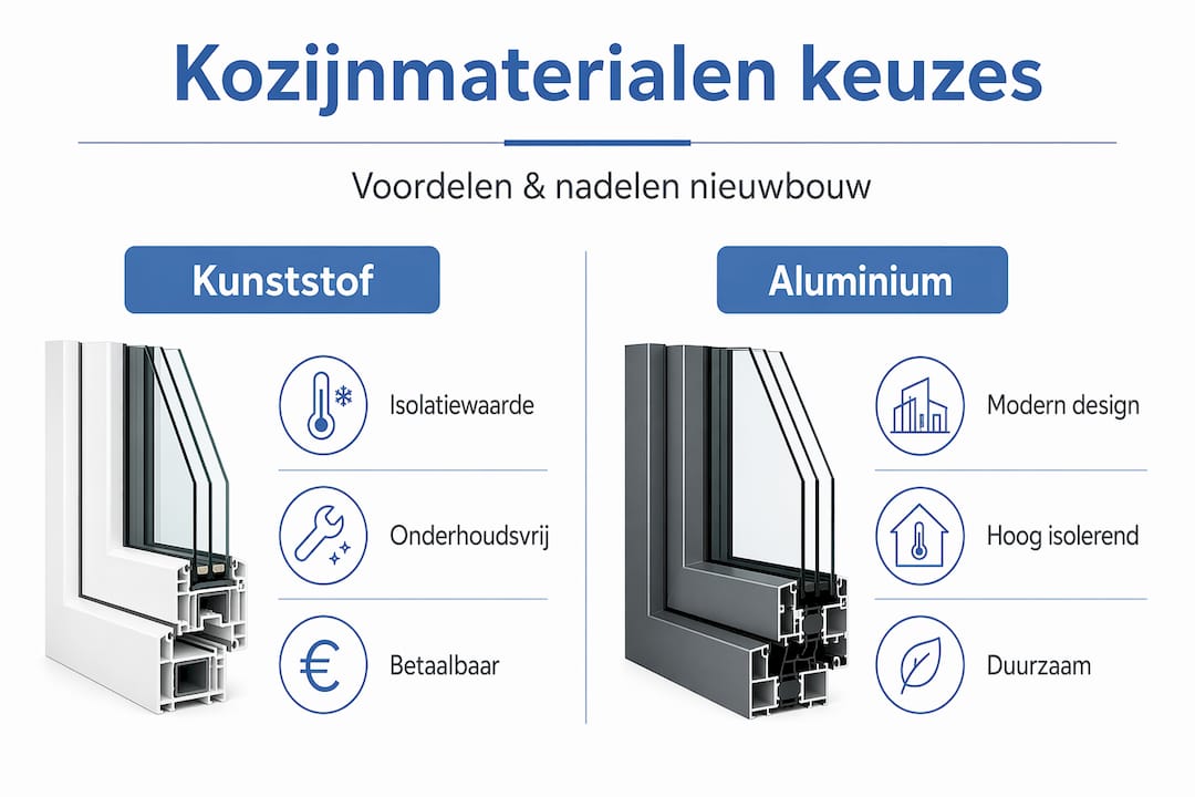 Infographic: een overzicht van de verschillende materialen voor kozijnen in nieuwbouwwoningen