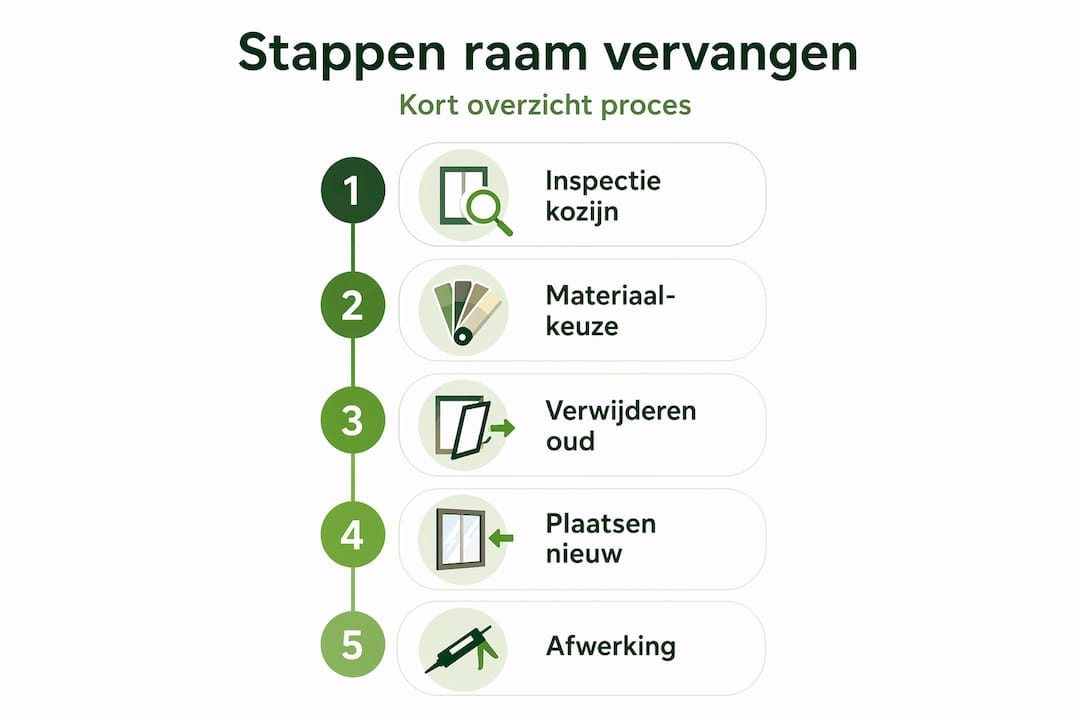 Infographic: Zo vervang je in 5 stappen je raam