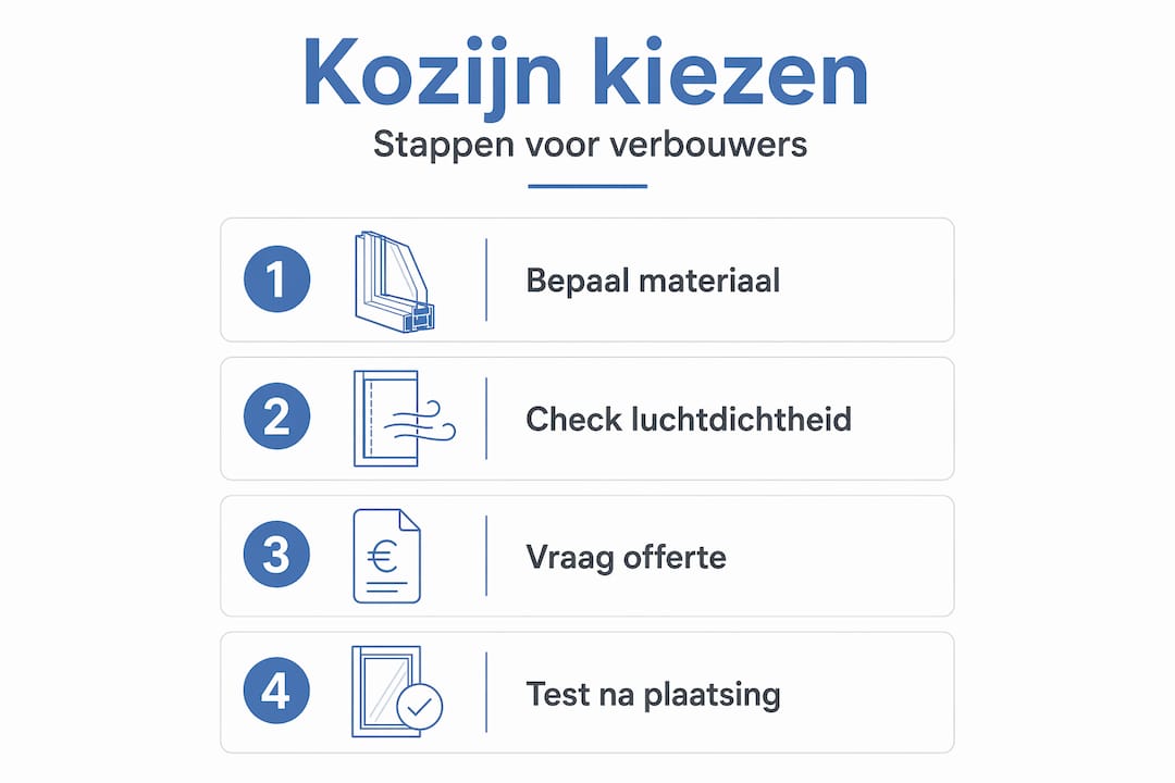 Infographic: stappenplan voor het kiezen van het juiste installatiekozijn