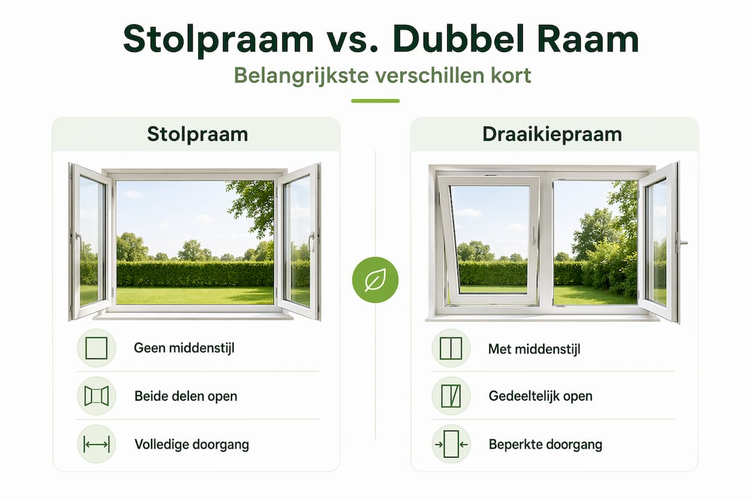 Infographic: stolpramen versus dubbele ramen – de verschillen op een rij
