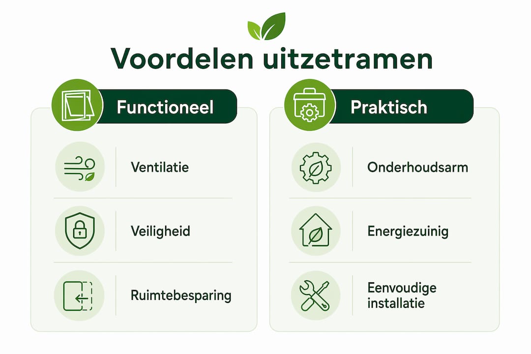 Infographic: de pluspunten van uitzetramen op een rij