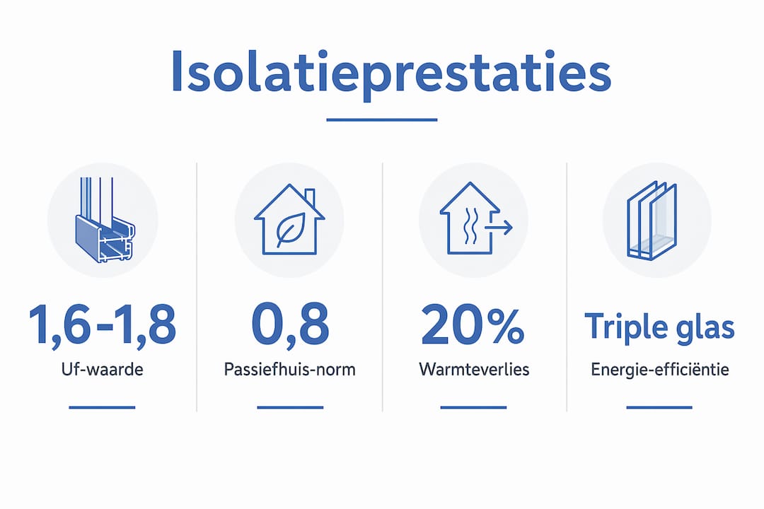 Overzichtelijke infographic met de isolatiewaarde en het besparingspotentieel op energie