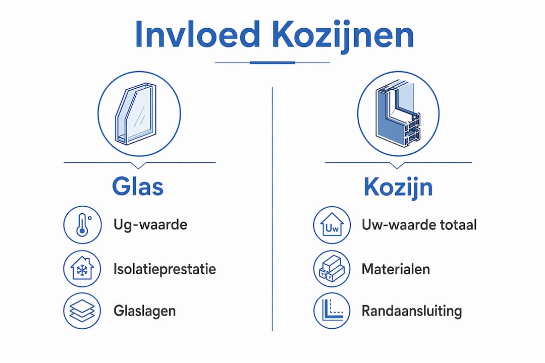 Infographic: een overzicht van de verschillen tussen glas en kozijn