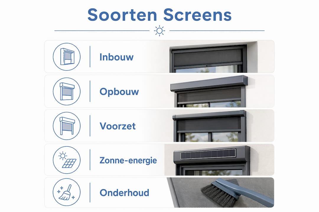 Overzicht: de verschillende soorten geïntegreerde screens voor ramen en kozijnen