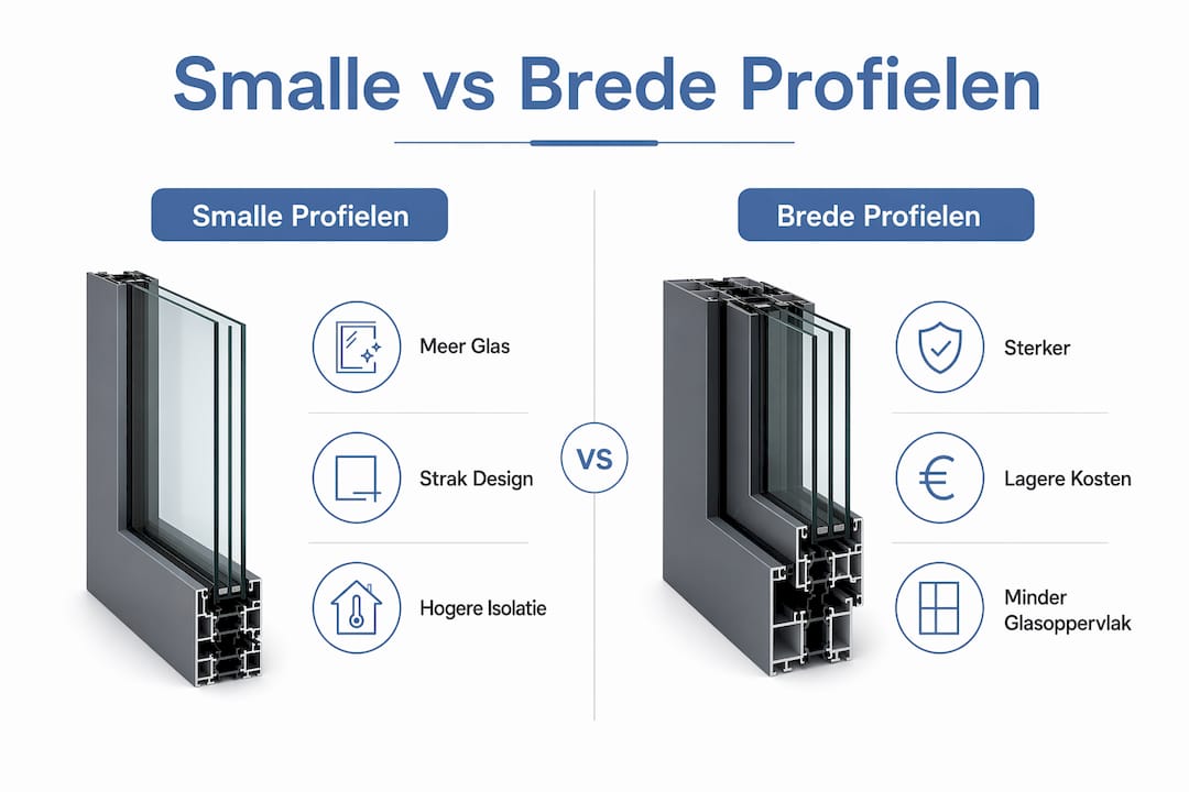 Infographic: verschillen tussen smalle en brede profielen in één oogopslag