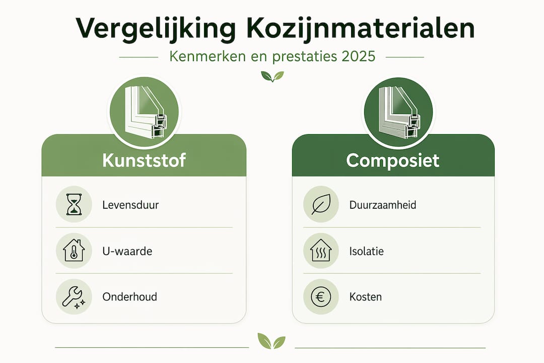 Overzichtelijke infographic: de verschillen tussen diverse kozijnmaterialen op een rij