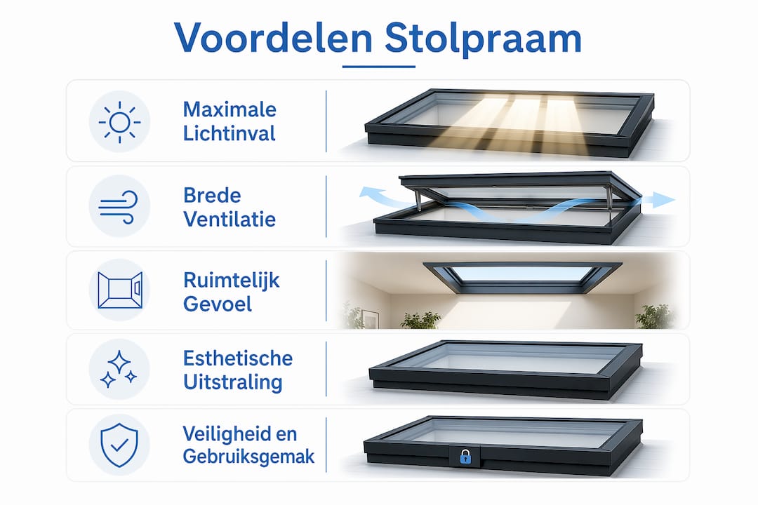 Infographic: de grootste pluspunten van een stolpraam op een rij