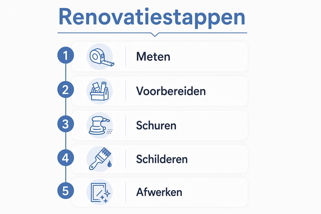 Overzichtelijke infographic: zo verloopt een deurenrenovatie stap voor stap