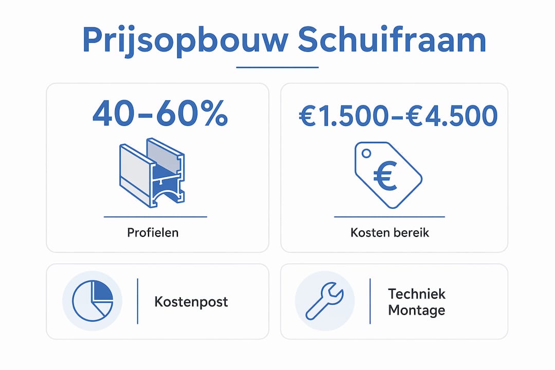 Overzicht: waaruit bestaat de prijs van schuifraamonderdelen?