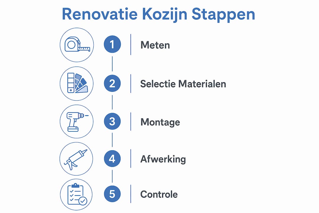 Infographic: stap-voor-stap plan voor het renoveren van het kozijn van een binnendeur
