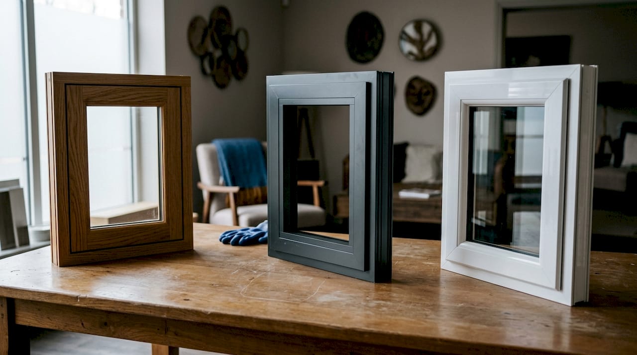 Raamkozijnen zijn verkrijgbaar in verschillende materialen, zoals hout, aluminium en kunststof.