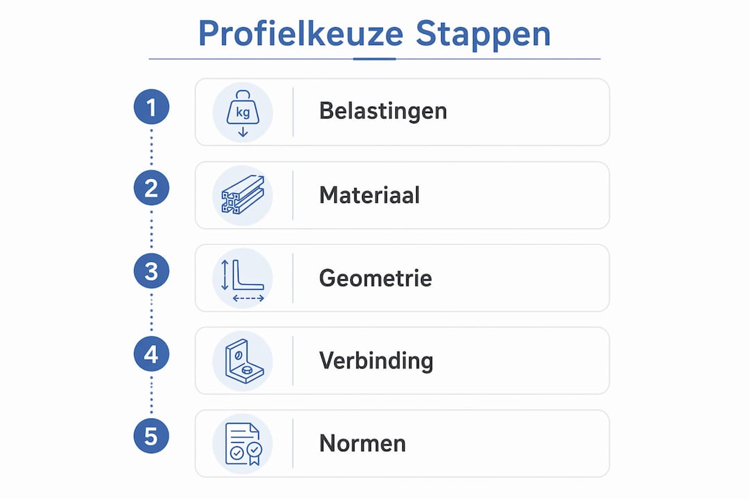 Infographic: Stappenplan voor het kiezen van de juiste aluminium profielen