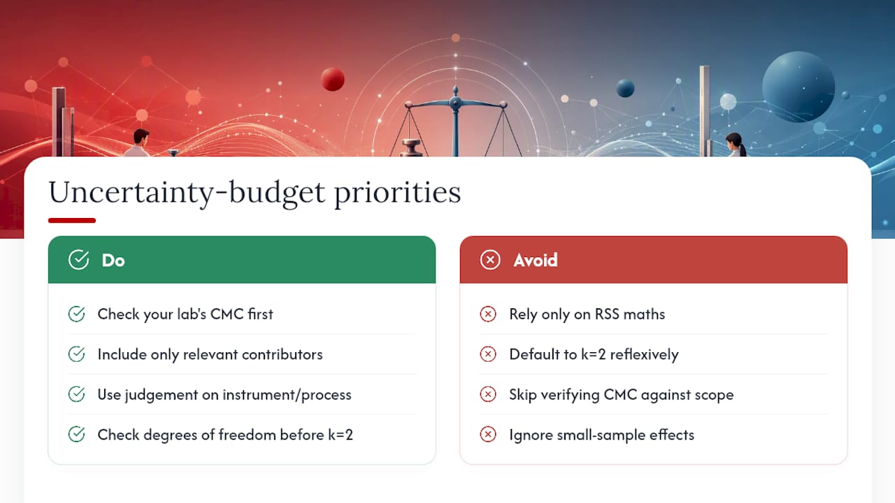 Why the standard advice on uncertainty budgets misses the point — overview diagram