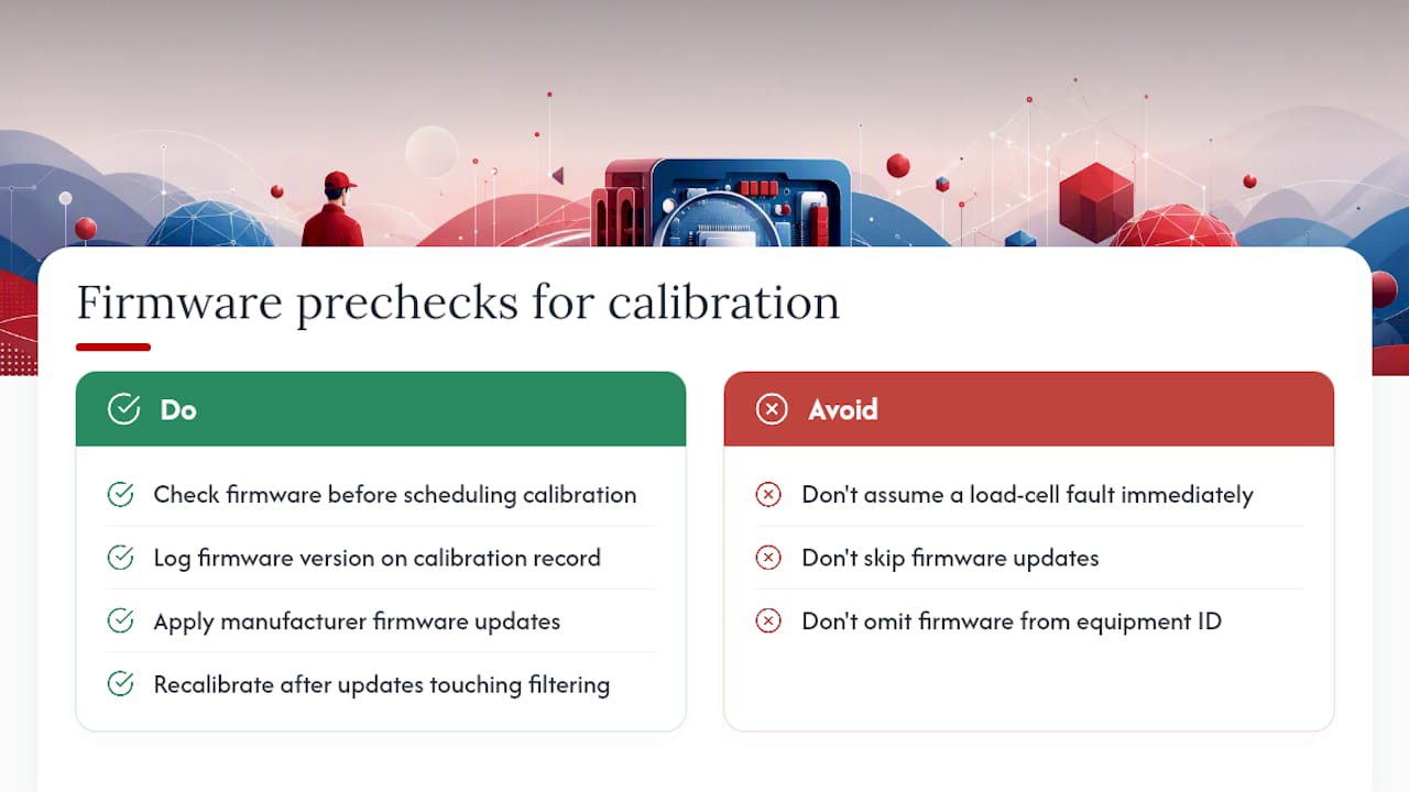 Where firmware and software updates fit into calibration accuracy — overview diagram