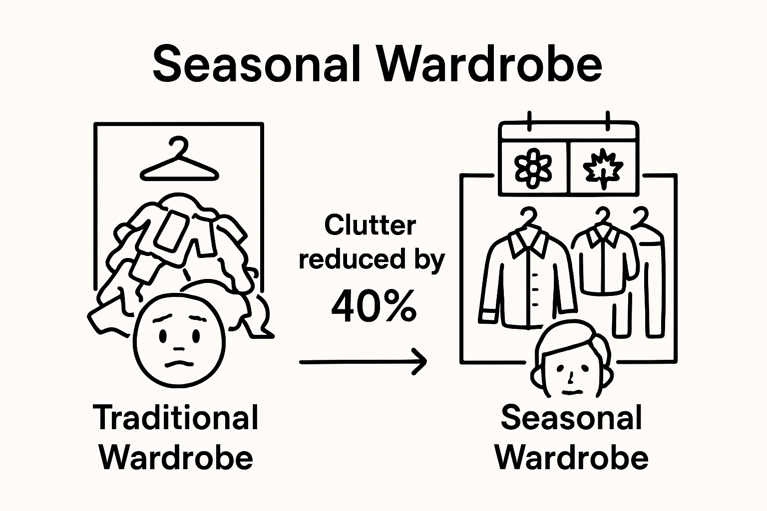 Comparison between traditional and seasonal wardrobe organization