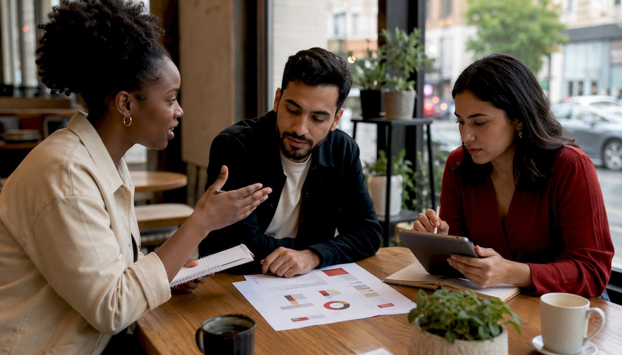Marketing team discussing customer segmentation