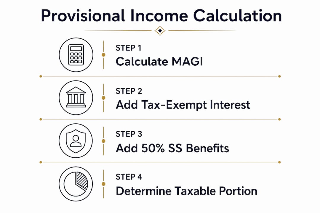 Infographic showing step-by-step Social Security tax torpedo calculation